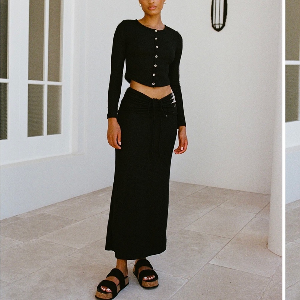 Sabo Skirt black skirt and long sleeve shirt set
